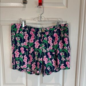 Lilly Pulitzer Navy Floral Pink & Green Women’s Shorts Bermudas